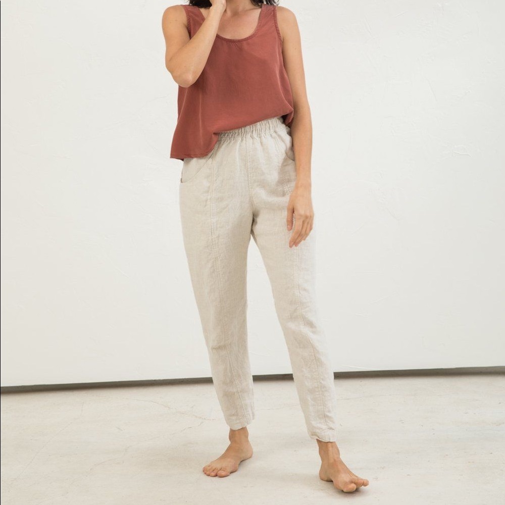 SOLD Elizabeth Suzann flax linen clyde work pants